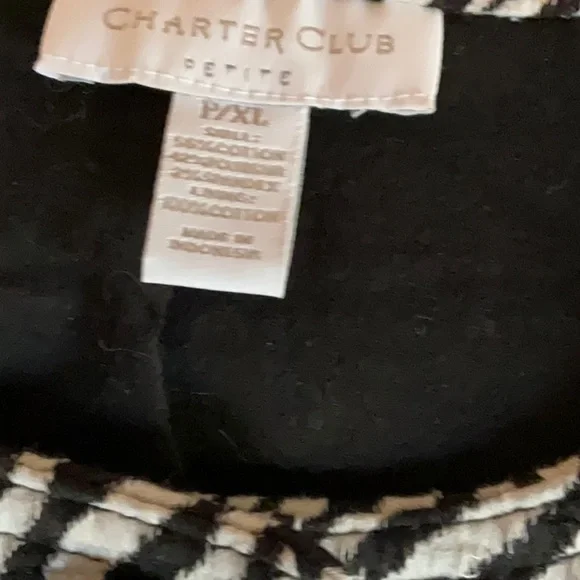 Charter Club Petites Zebra Stripes Black & White Blazer Jacket Size P XL - Picture 6 of 14